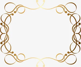 简约金色线条免抠