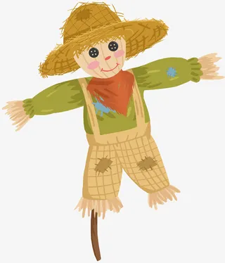 秋季稻草人秋天素材免抠