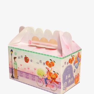 长方形花边平安果包装盒免抠