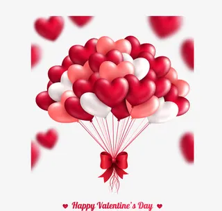 红色心形气球免抠