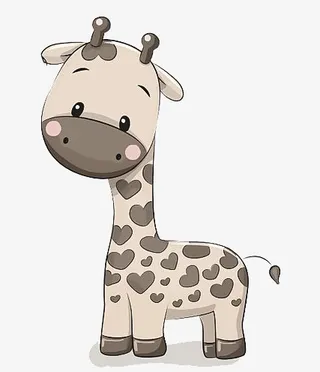 呆萌可爱长颈鹿免抠