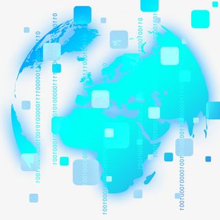 蓝色科技光效地球背景免抠