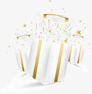 金色活动礼盒免抠