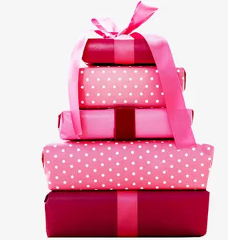 粉红色中秋节礼盒免抠