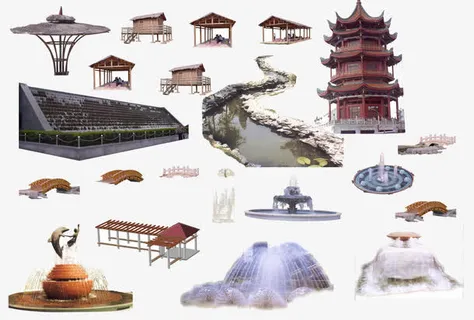 房子建筑水免抠