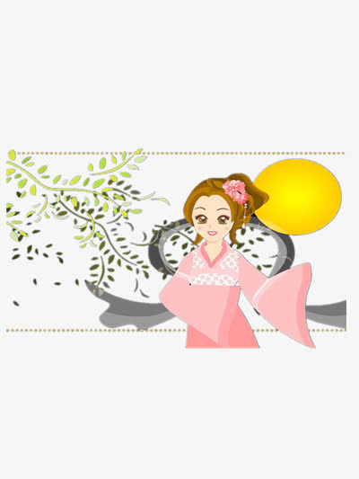 梦幻卡通中秋节嫦娥免抠