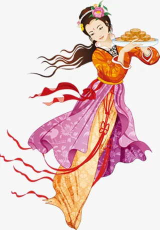 端月饼的嫦娥中秋免抠