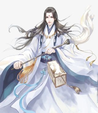 立绘原画游戏道士男子帅哥灯笼免抠