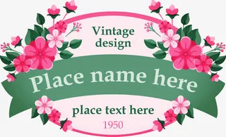 矢量欧式横幅免抠