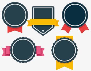 蓝黑色促销标签免抠