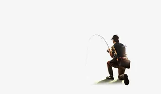 户外垂钓人物背影免抠