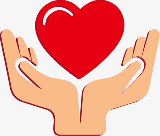 立体扁平手掌爱心免抠