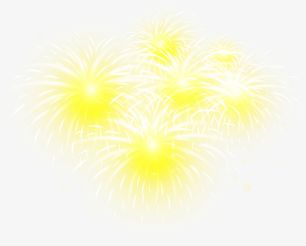 春节白色绽放的烟花免抠