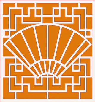 扇形的古典古风窗棂免抠