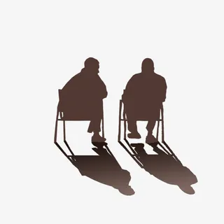 老人相伴简约海报设计免抠图标元素