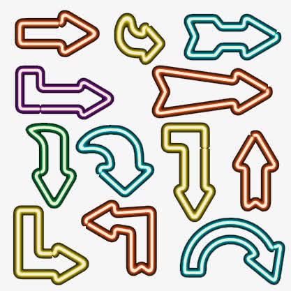 创意霓虹灯箭头设计矢量素材免抠