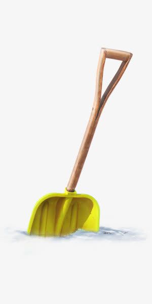 雪地卡通铁锹免抠