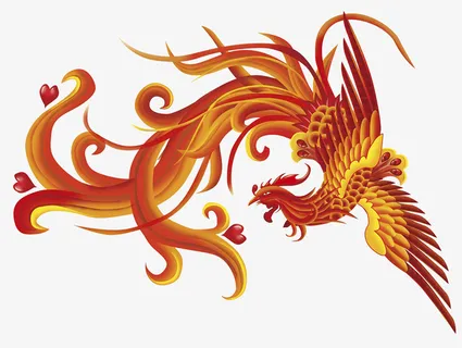国风凤凰插画免抠
