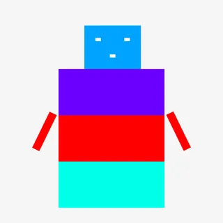 多色方块雪人素材免抠