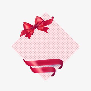 红色蝴蝶结丝带绑带装饰礼盒免抠