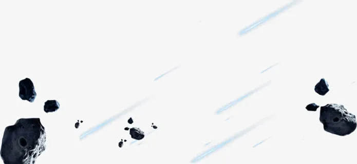 岩石陨石流星不规则漂浮免抠