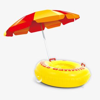 手绘遮阳伞和游泳圈免抠