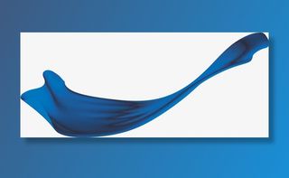 蓝色丝带免抠漂浮彩带元素