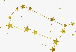 烫金星座星星元素图免抠