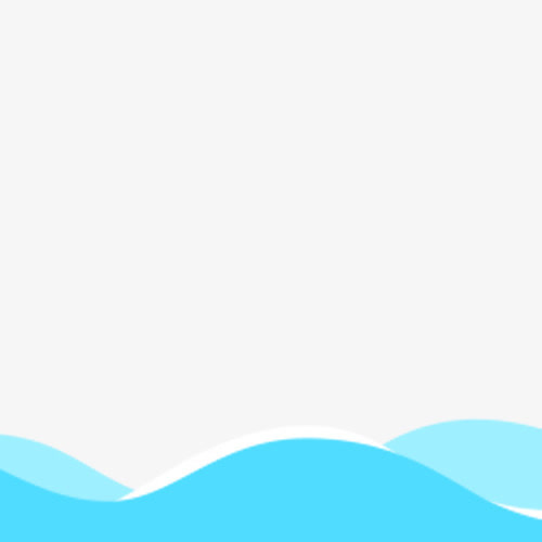 蓝色卡通波浪纹理免抠