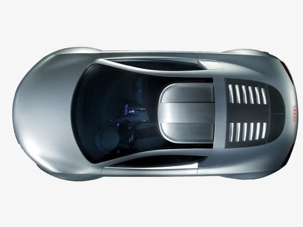 银色车俯视免抠