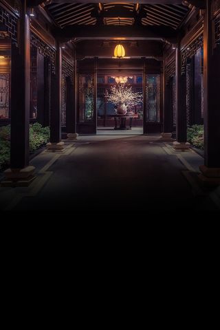 中国风中式庭院房地产海报背景素材高清