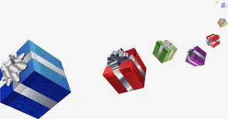 冬日彩色飞翔礼盒免抠