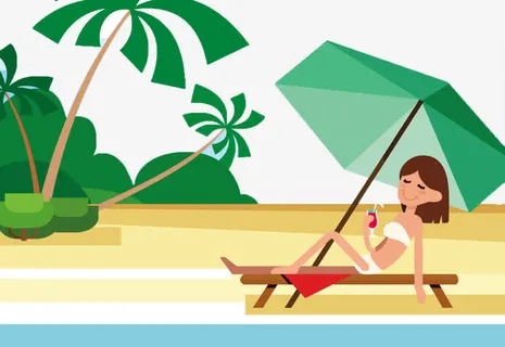 日光浴免抠背景场景背景元素