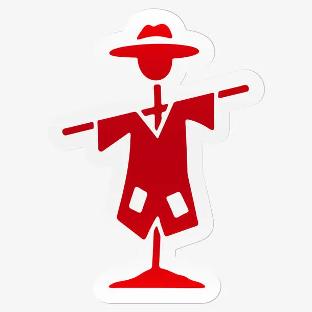 稻草人标签设计免抠