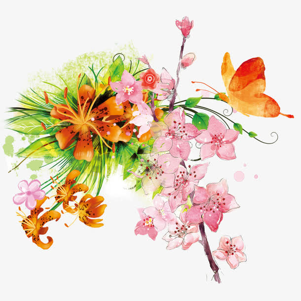 春天装饰花免抠