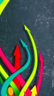 其他蓝底红黄箭头H5背景素材高清