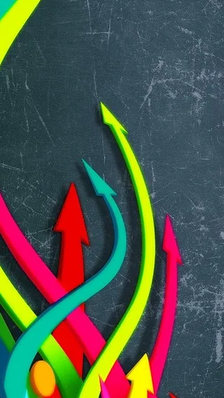 其他蓝底红黄箭头H5背景素材高清