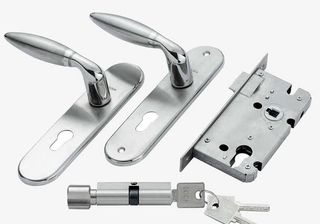 铝合金防盗门把手免抠