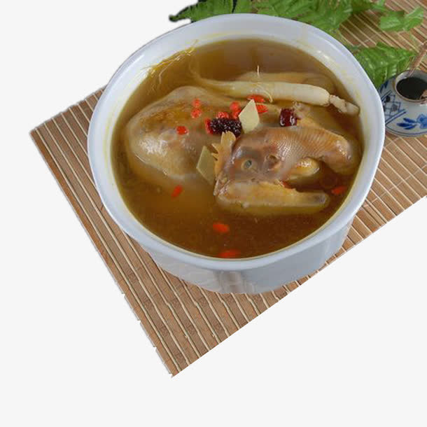 中药人参炖鸡汤免抠