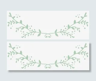 手绘图片仙境元素 植物花纹分界免抠