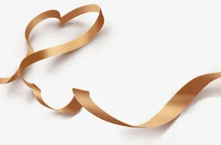 金色漂浮装饰彩带免抠手绘/卡通卡通元素