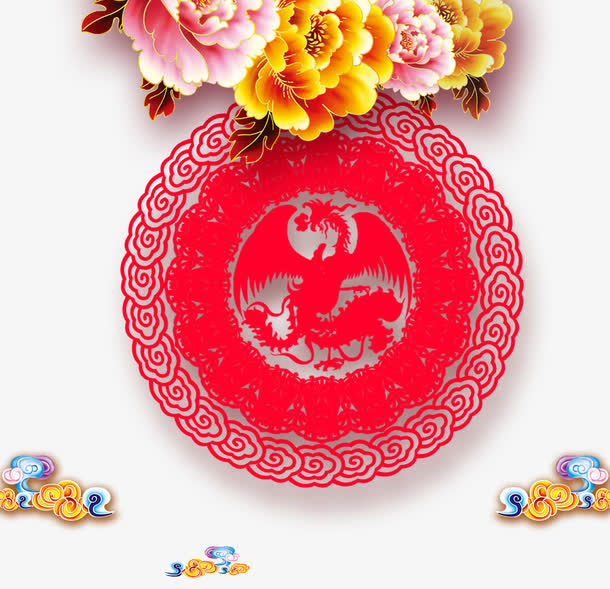 鸡年剪纸素材免抠