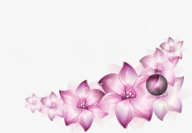春暖花开唯美紫色花朵免抠