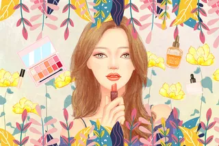 女神节化妆的女孩高清