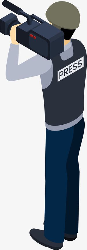 卡通手绘摄像机媒体人物设计免抠