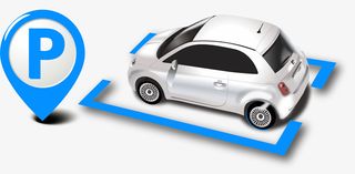 蓝色区域停车场免抠