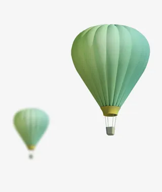 纯色热气球免抠