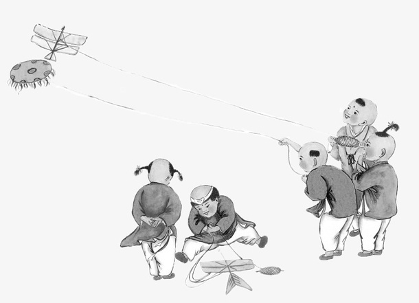 放风筝的小孩免抠