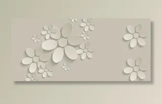 白色D立体花背景banner免抠