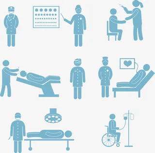 矢量手绘扁平医护人员免抠